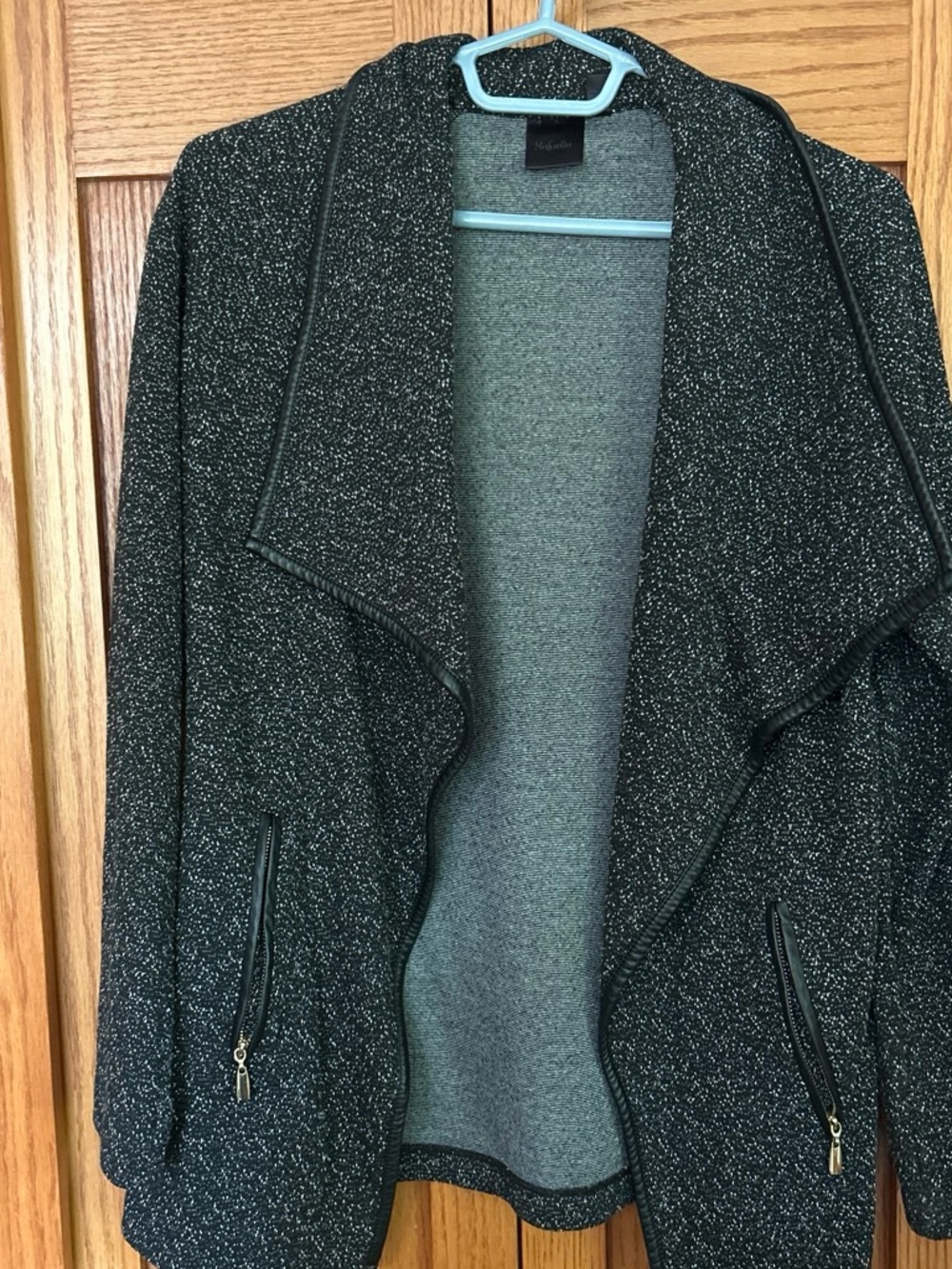 Rafaella Black/White Speck Open-Front Blazer